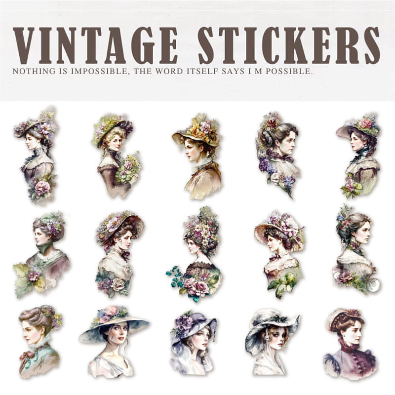 30 Pcs Classical Manor Ladies&Gentleman Sticker Pack