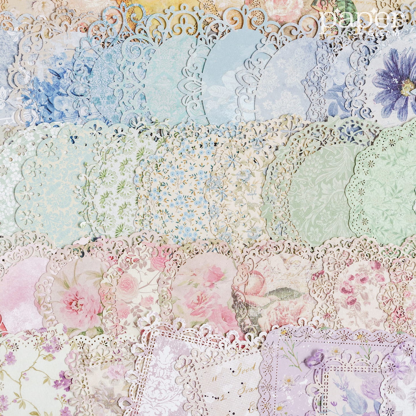 10 Pcs Hollow-out Vintage Lace Style Deco Paper