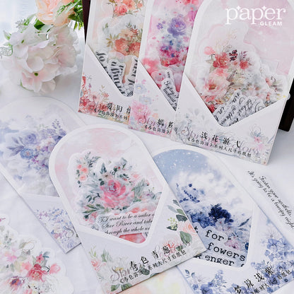 15 Pcs Floral Fantasy Washi Paper Sticker Pack (Big Size)