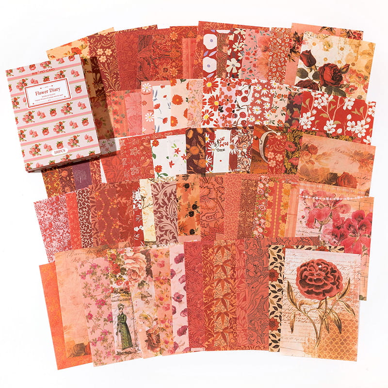 100 Stück Naturserie Deko-Material Papierbuch 
