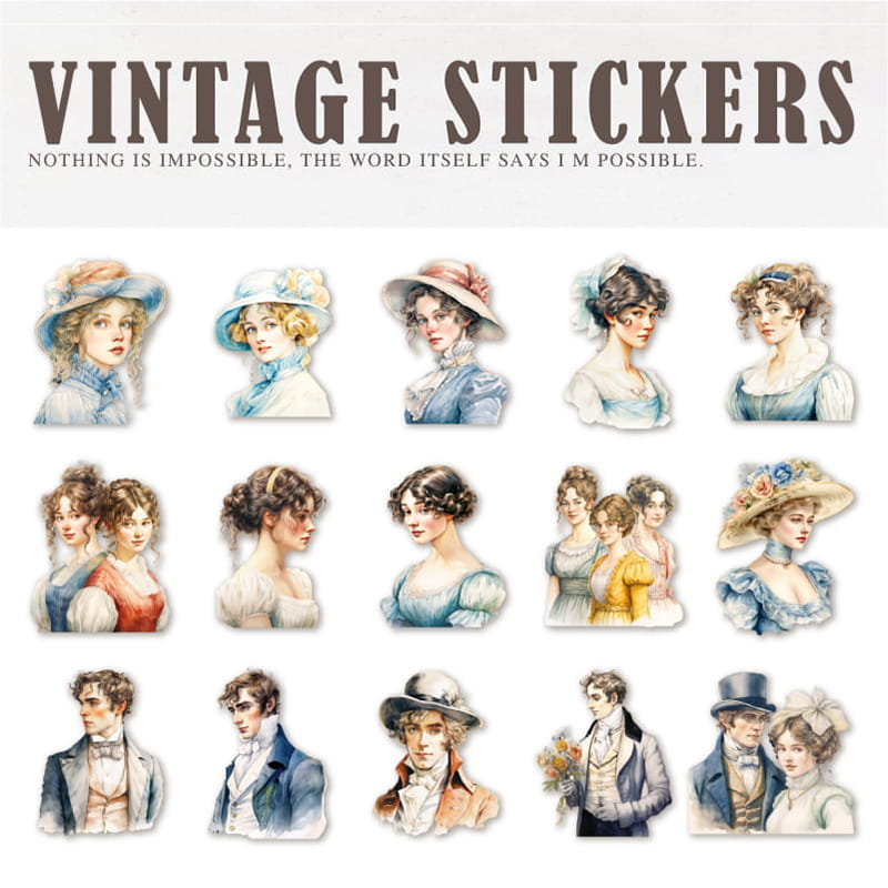 30 Stück Classical Manor Ladies&amp;Gentleman Sticker Pack 