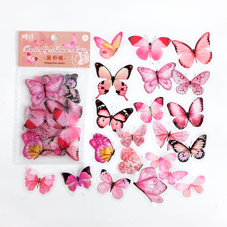 40 Pcs PET Butterflies Sticker Pack