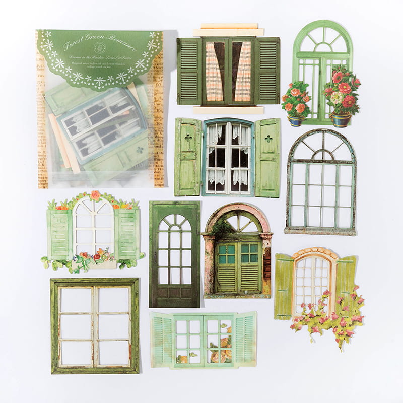 10-teiliges Stickerpaket der Serie „Höhlenfenster“ 
