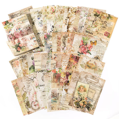 100 Pcs Vintage Background Deco Material Paper Book