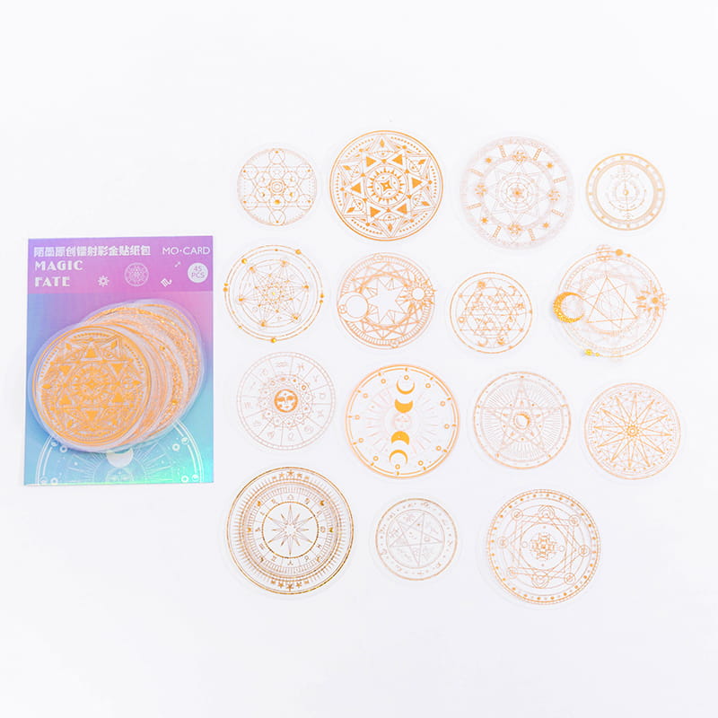 Pack de 45 autocollants dorés 