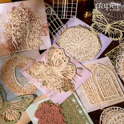 10 Pcs Hollow-out Lace Style Deco Paper