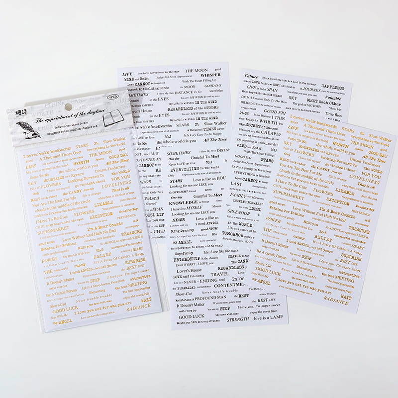 Pack de 4 feuilles d'autocollants « Entre les lignes » 