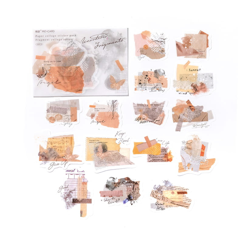 30 Stück Washi-Papieraufkleber der Collage-Serie 