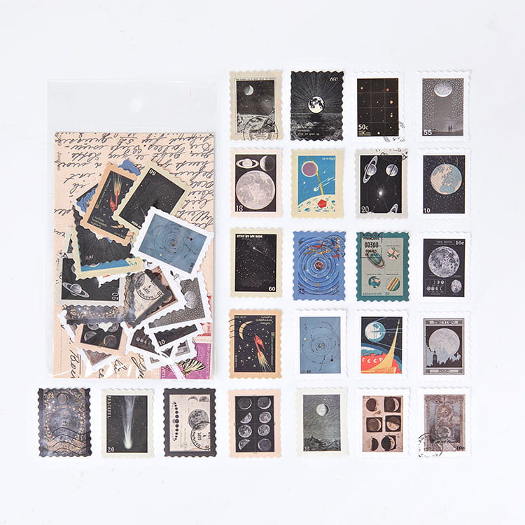 Pack de 46 autocollants pour timbres-poste 