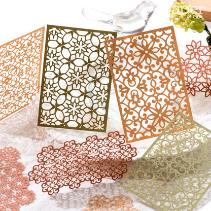 10 Pcs Hollow-out Lace Style Deco Paper