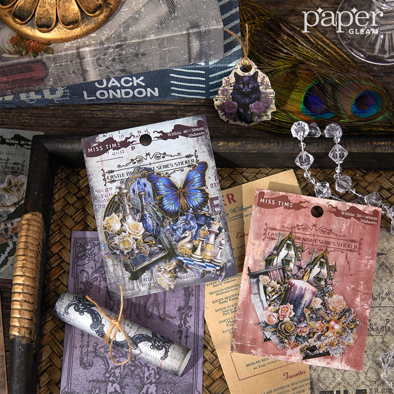 20 Stück Halloween Castle's Night Series PET-Aufkleberpaket 