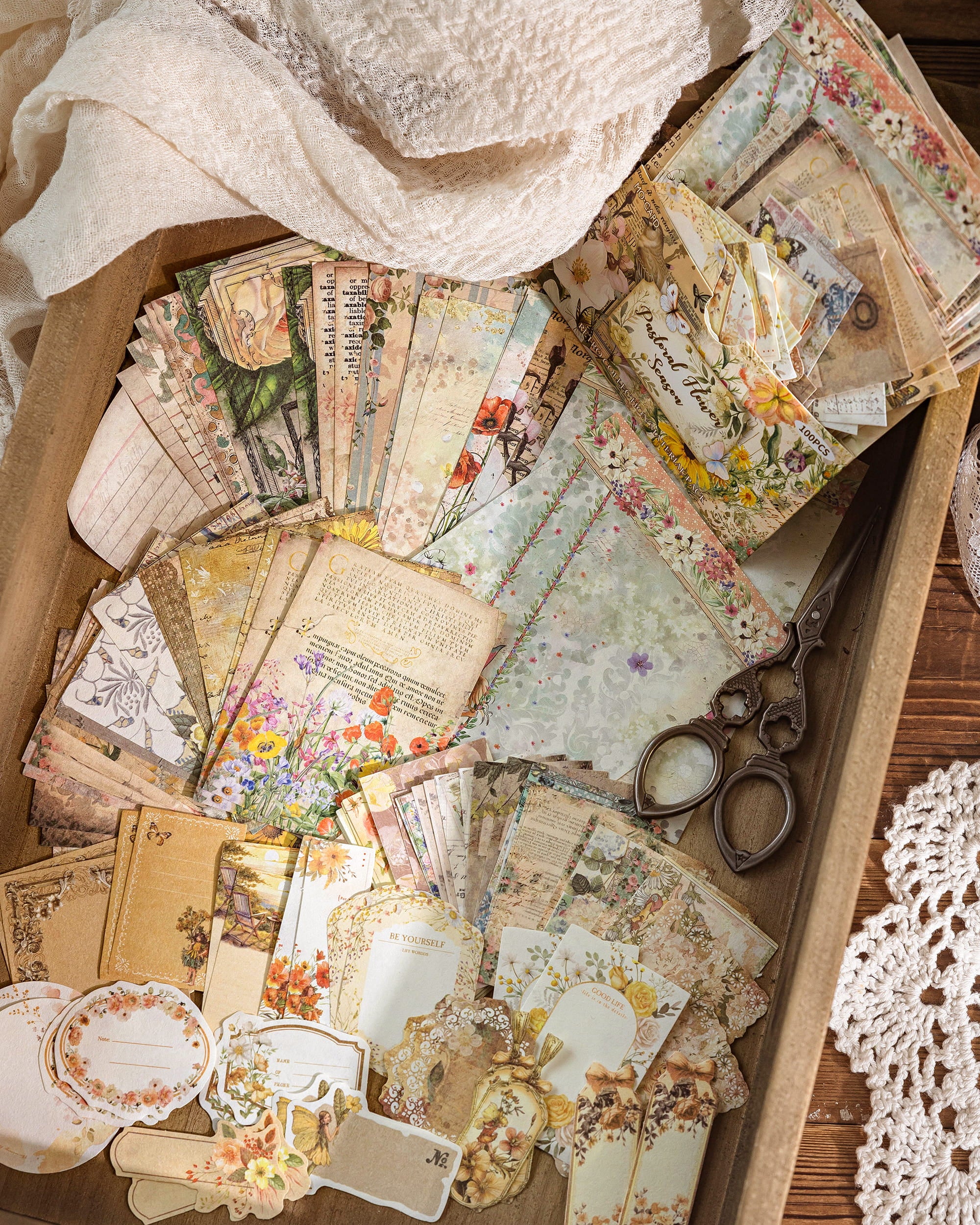 100 PCS Vintage Rustic Manor Series Material Pack