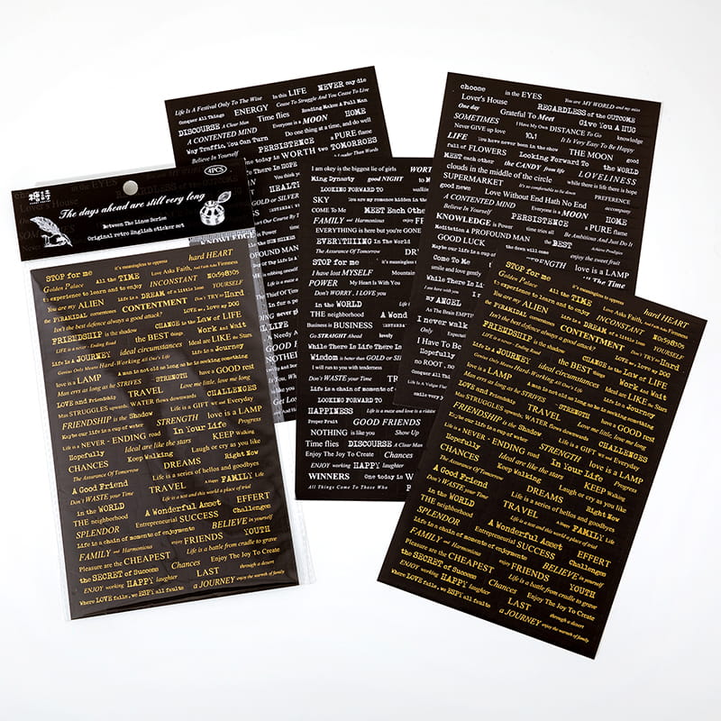 Pack de 4 feuilles d'autocollants « Entre les lignes » 