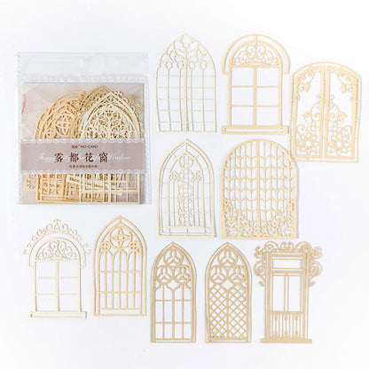 10 Pcs Hollow-out Lace Style Deco Paper