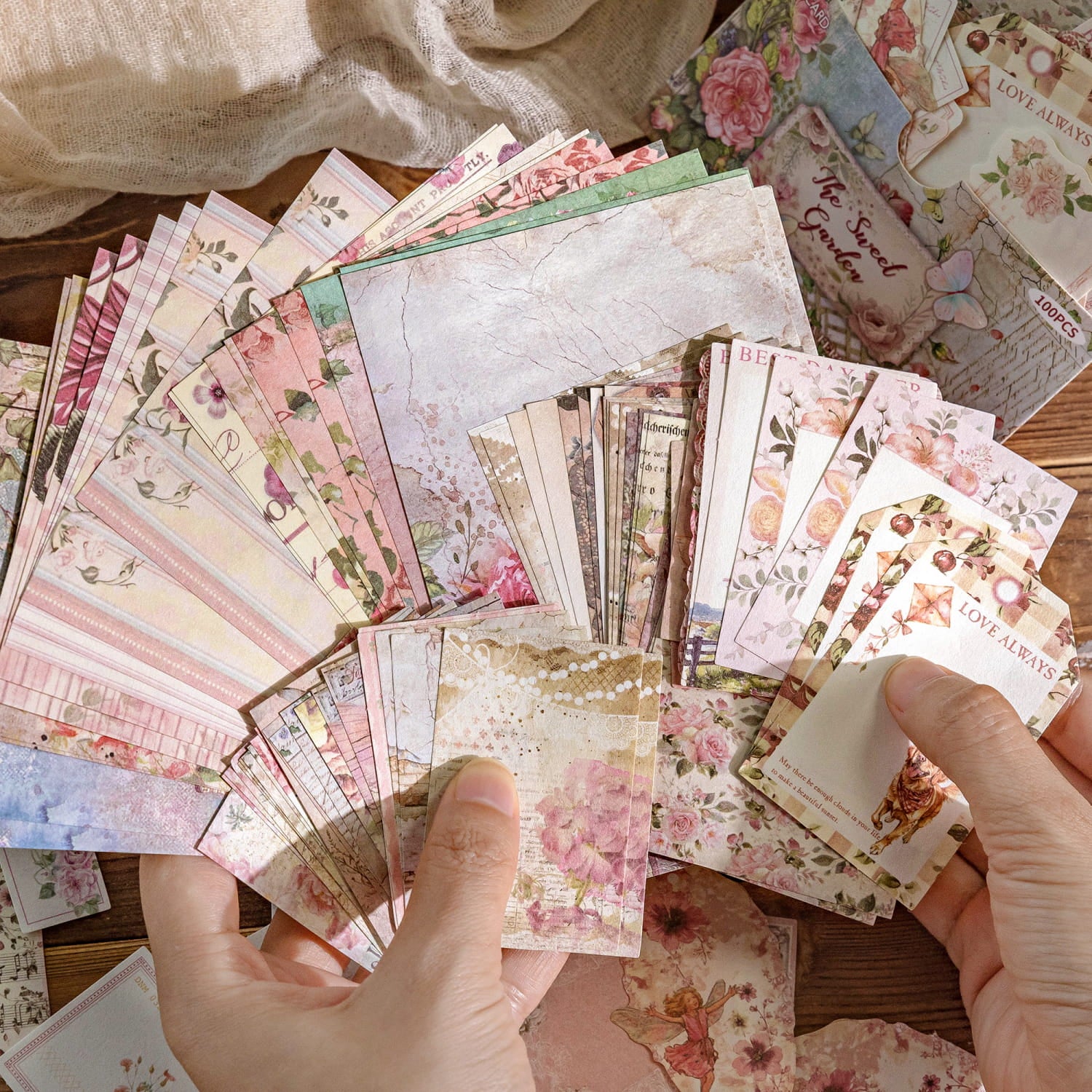 100 PCS Vintage Rustic Manor Series Material Pack