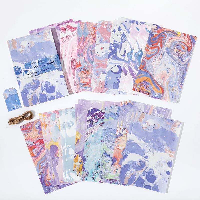 Lot de 30 feuilles de papier de la série River Flow 