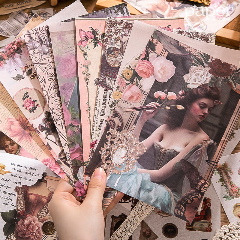 Livre de 50 feuilles d'autocollants prédécoupés et de matériel de jardin victorien