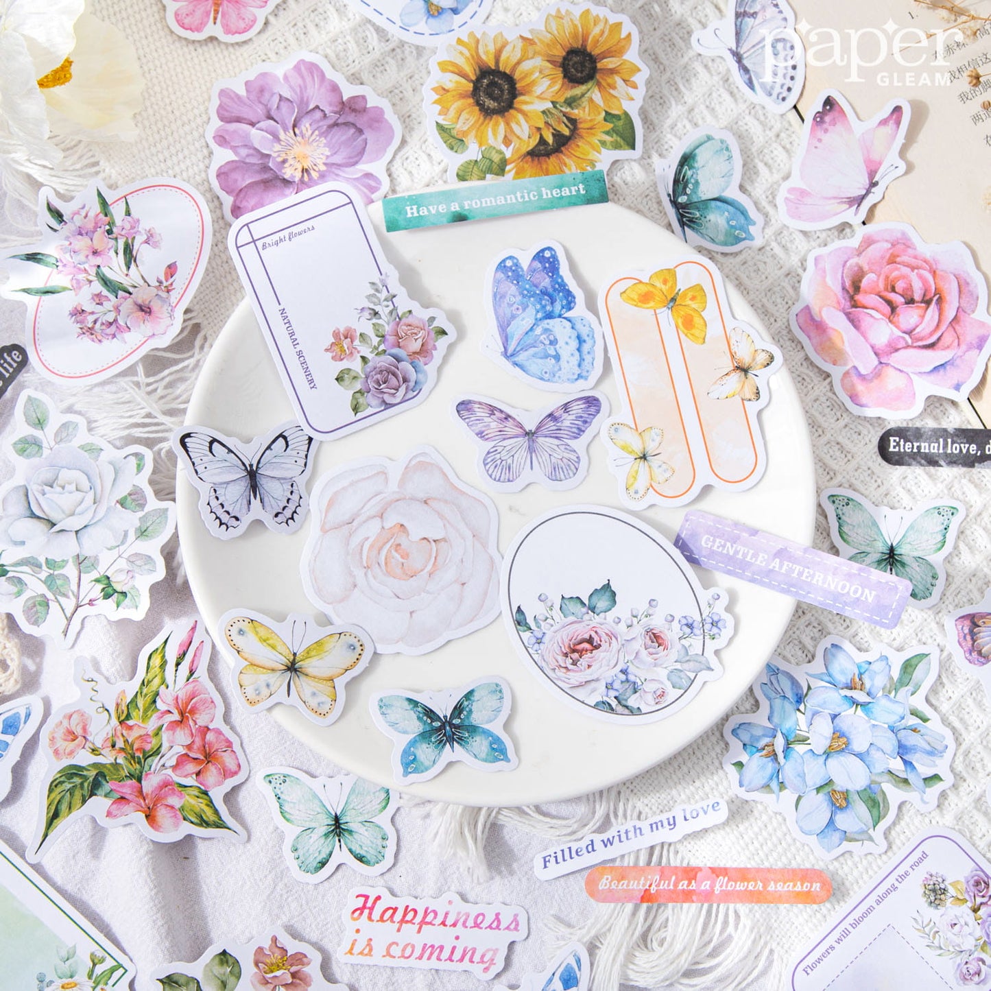 40 Pcs Floral and Butterfly Journal Deco Sticker Pack