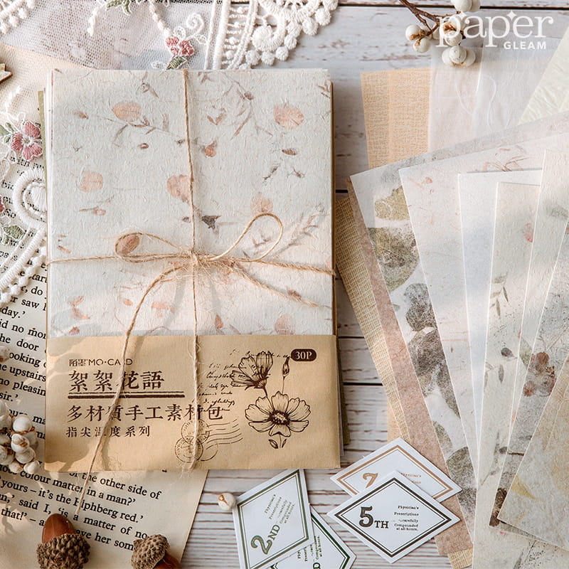 Lot de 30 feuilles de papier décoratif de la série Tender Feelings 