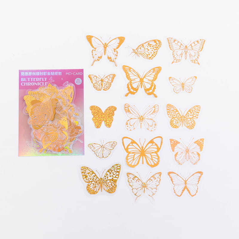 Pack de 45 autocollants dorés 