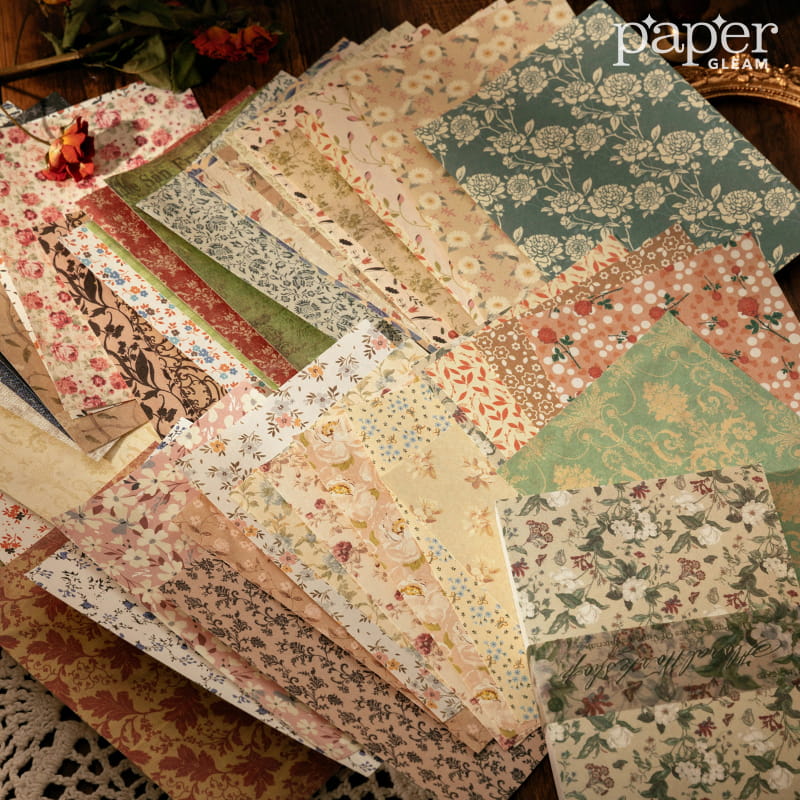 100 Pcs Vintage Background Deco Material Paper Book