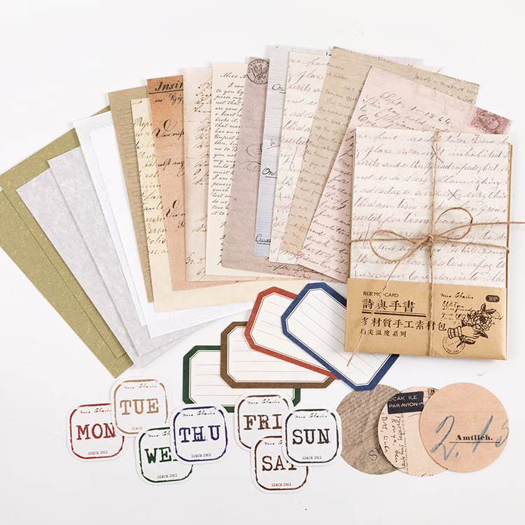 Lot de 30 feuilles de papier décoratif de la série Tender Feelings 