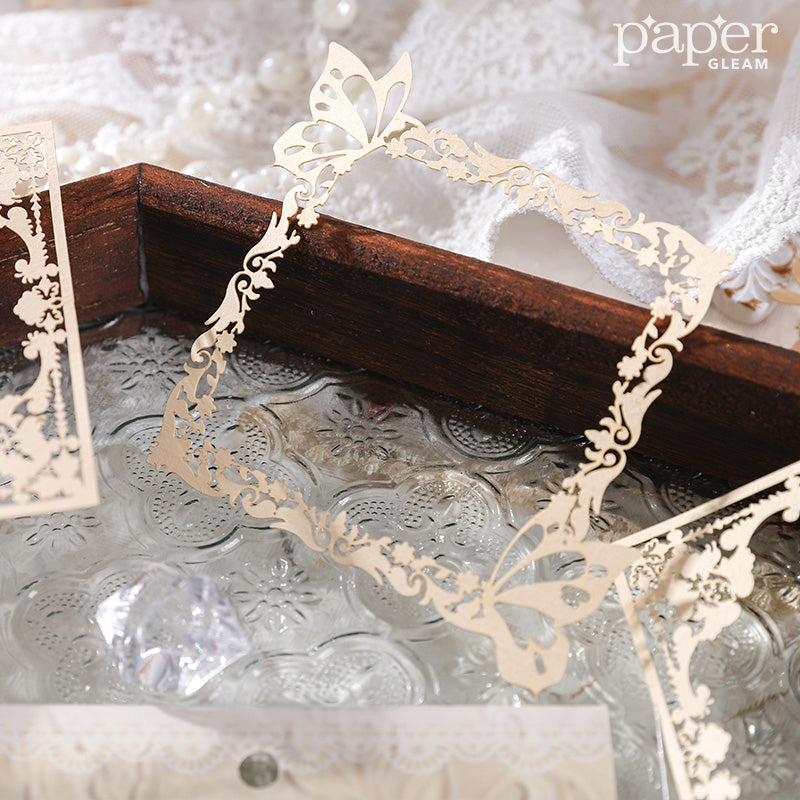 10 Pcs Laser-Cut Lace Design Paper Material Deco Pack