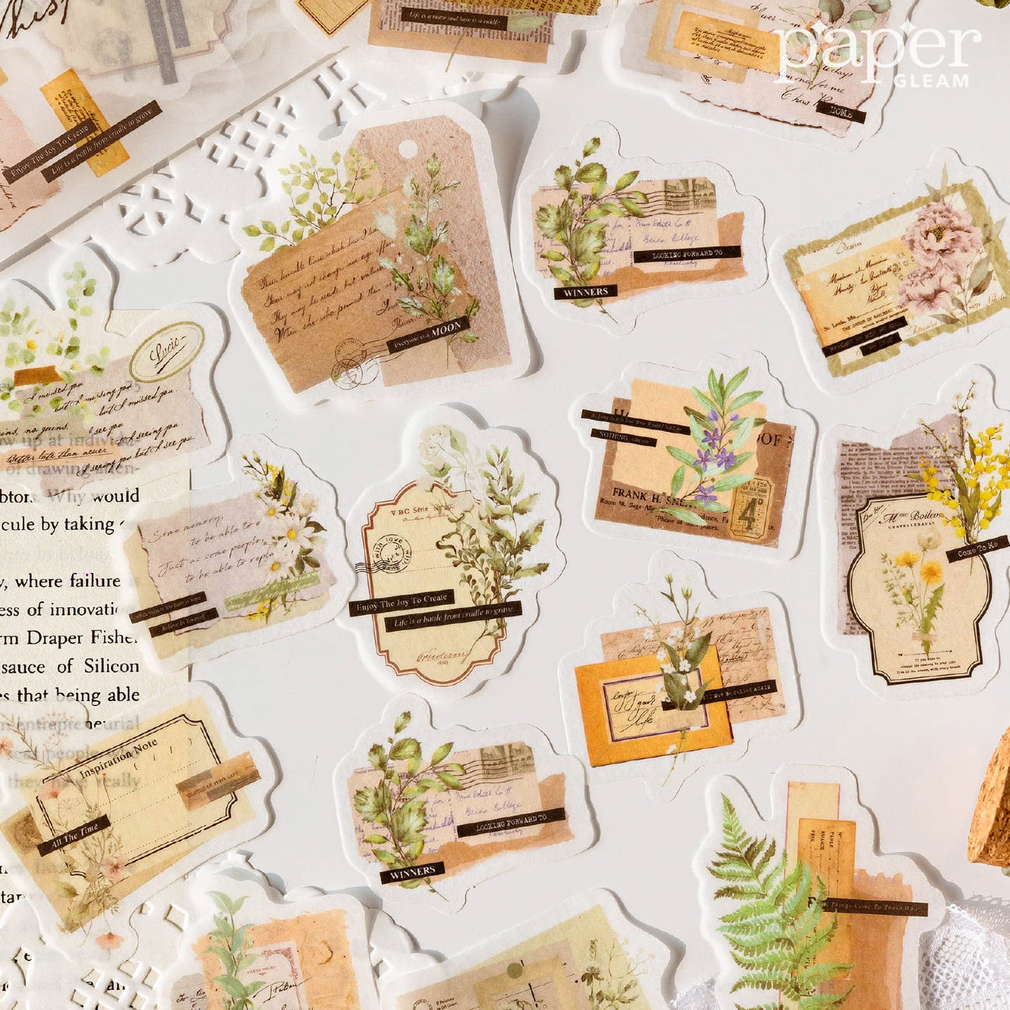 30 Pcs Collage Series Washi Paper Sticker