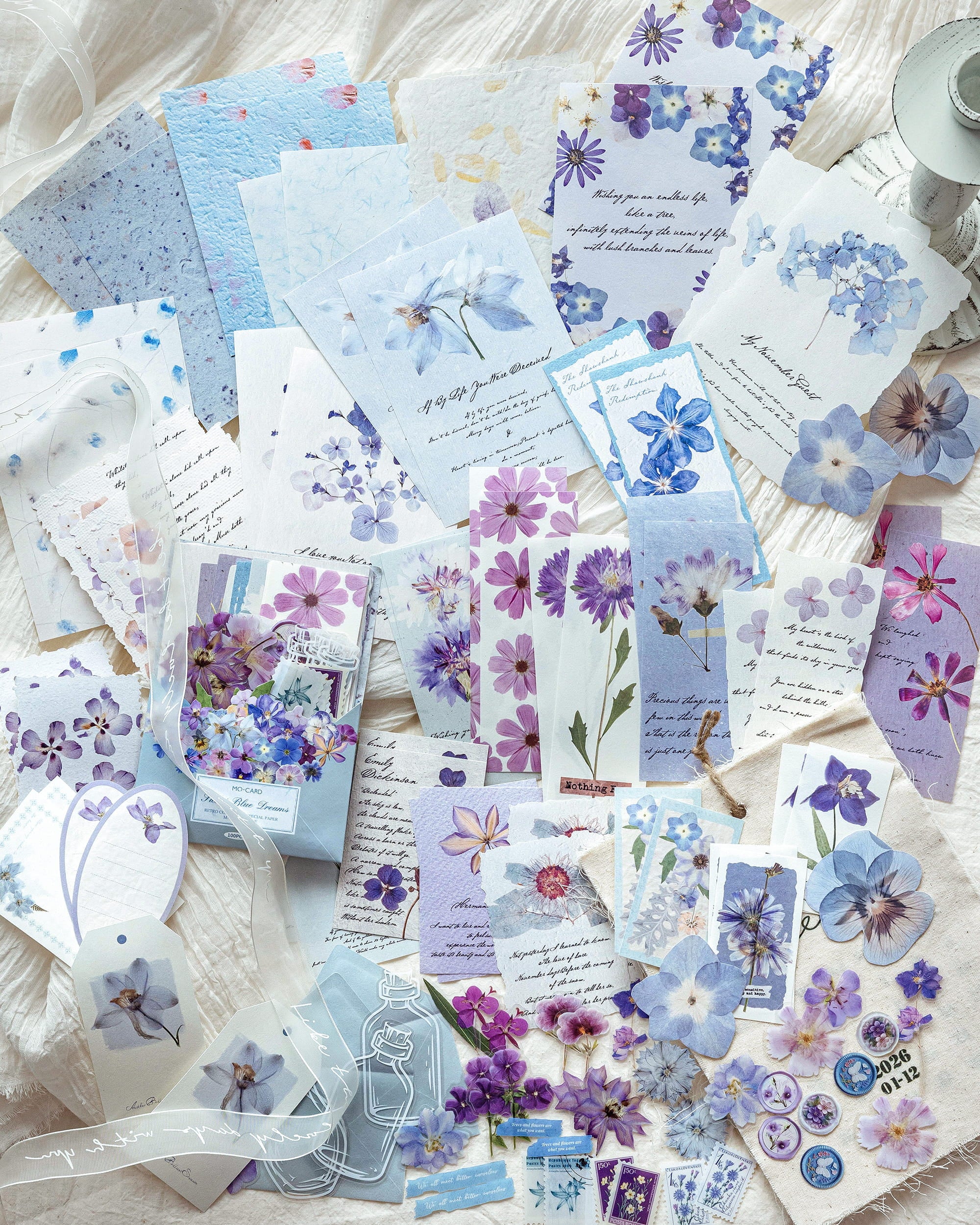 100 PCS Dried Flower Series Material Pack
