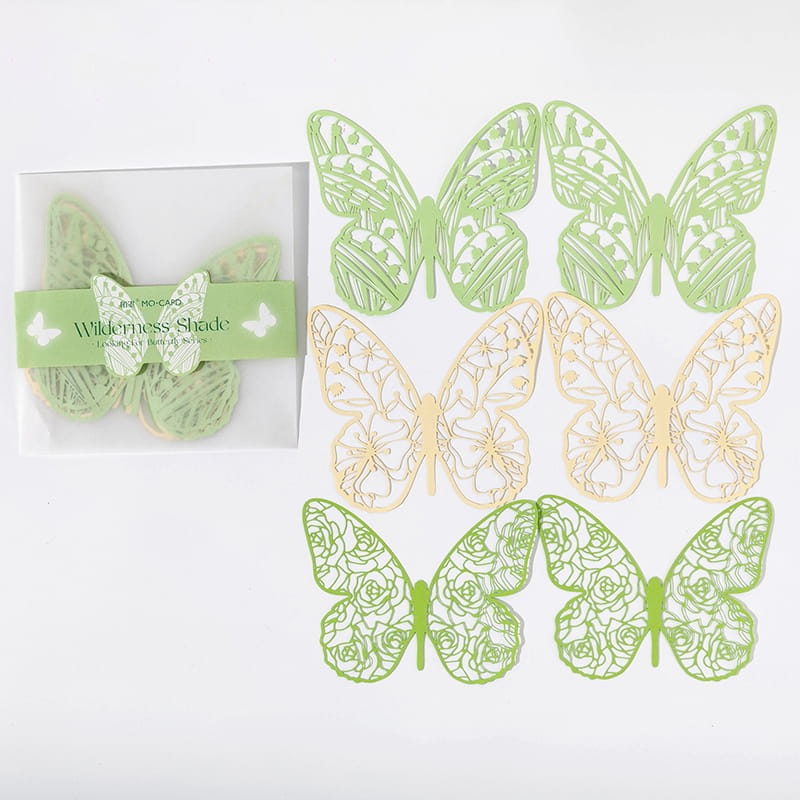 6 Pcs Hollow-out Lace Butterfly Deco Paper