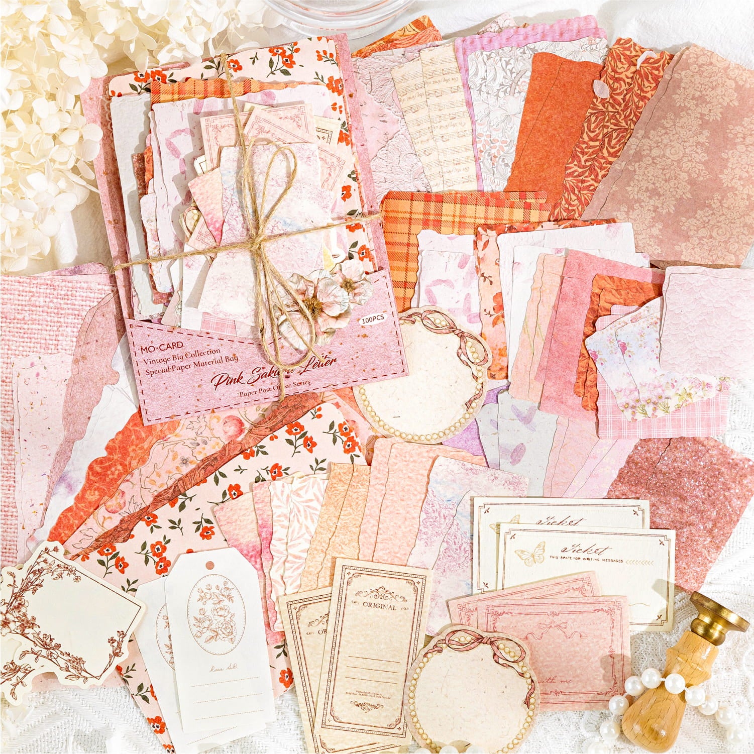 100 PCS Decorative Scrapbooking Paper Pack