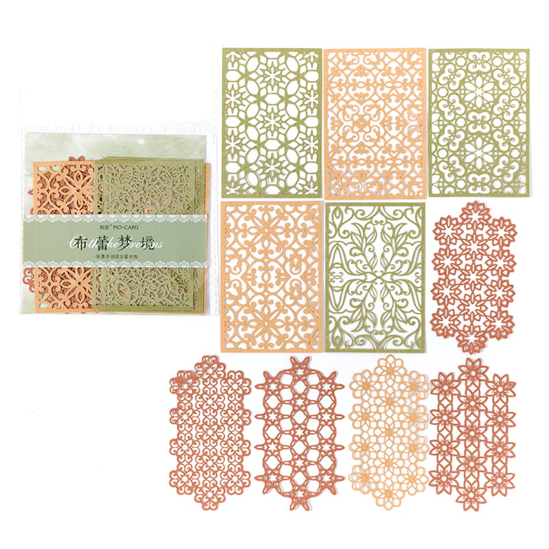 10 Pcs Hollow-out Lace Style Deco Paper