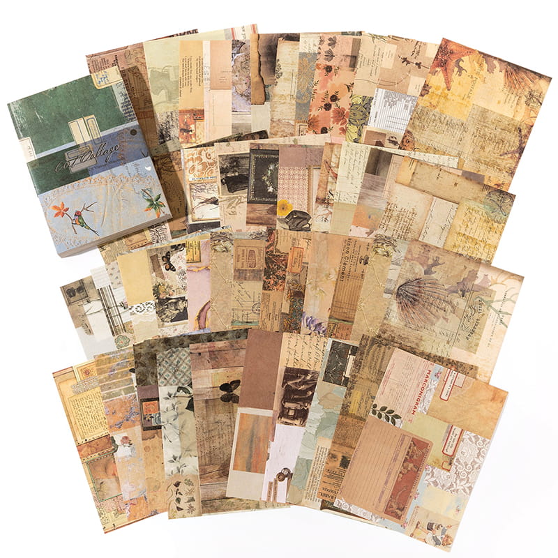 100 Pcs Vintage Background Deco Material Paper Book