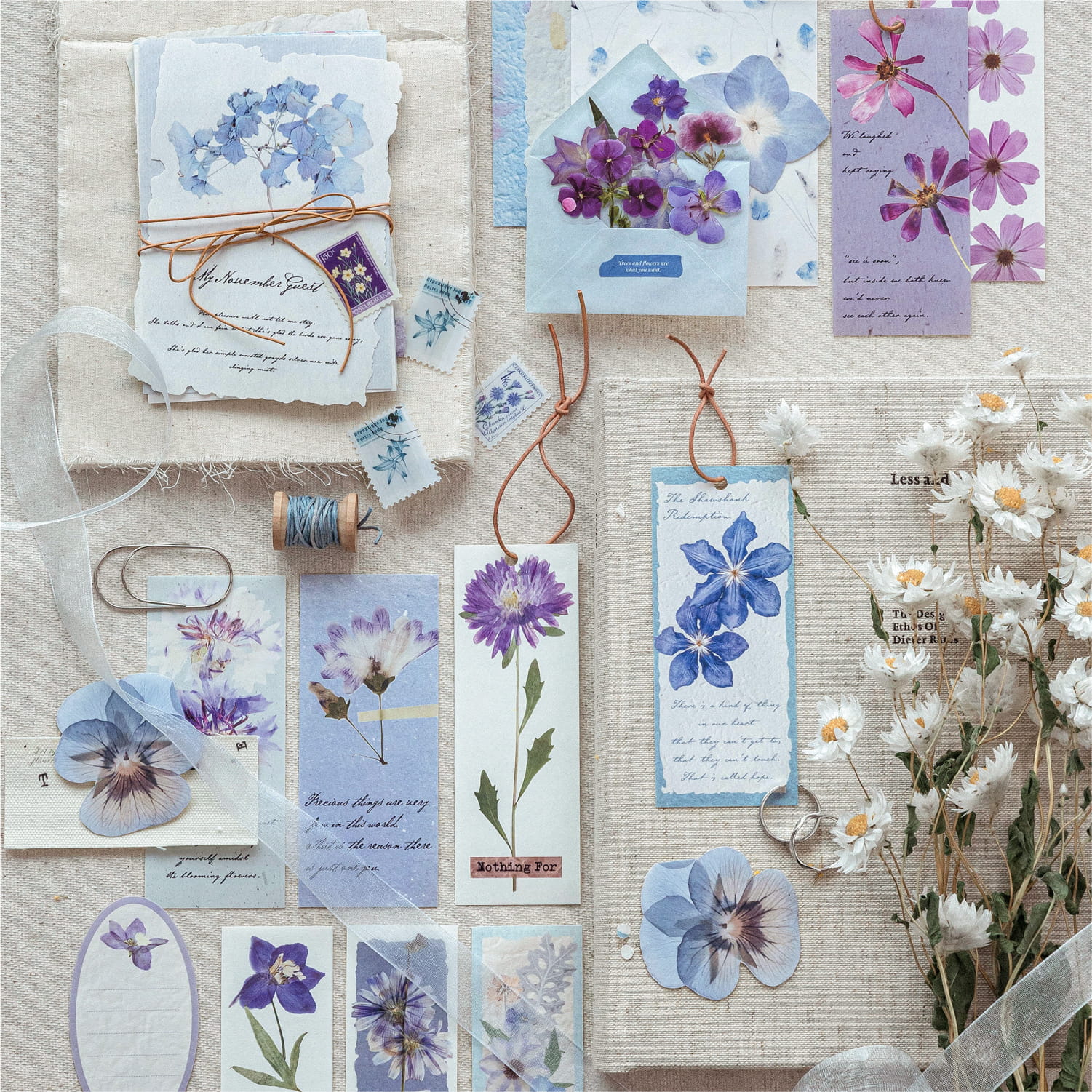 100 PCS Dried Flower Series Material Pack