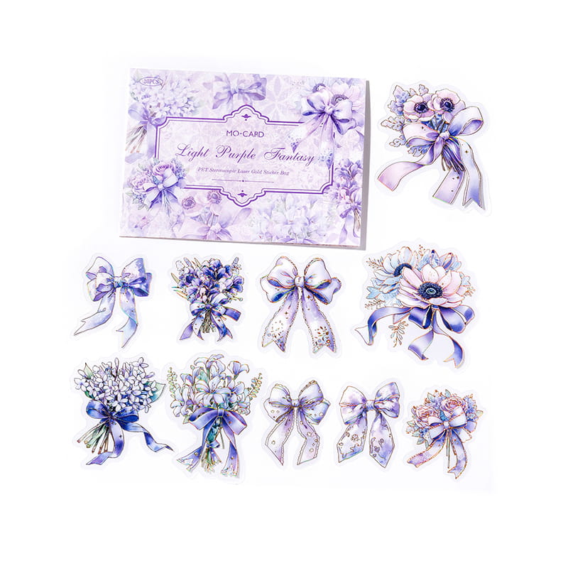 20 Pcs Gilding Bouquet Bow Series PET Stickers