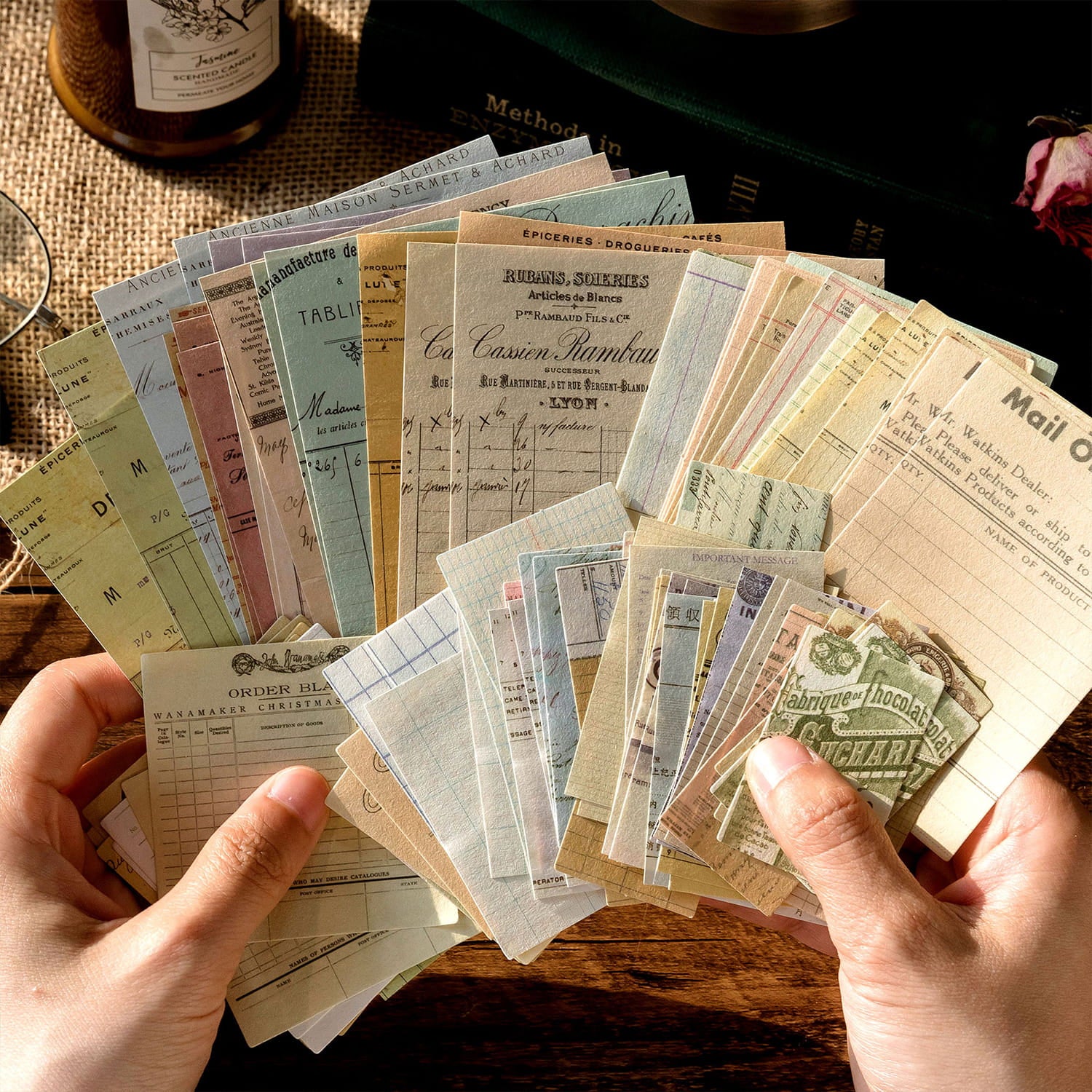 100 PCS Memory Post Office Vintage Scrapbook Paper Pack