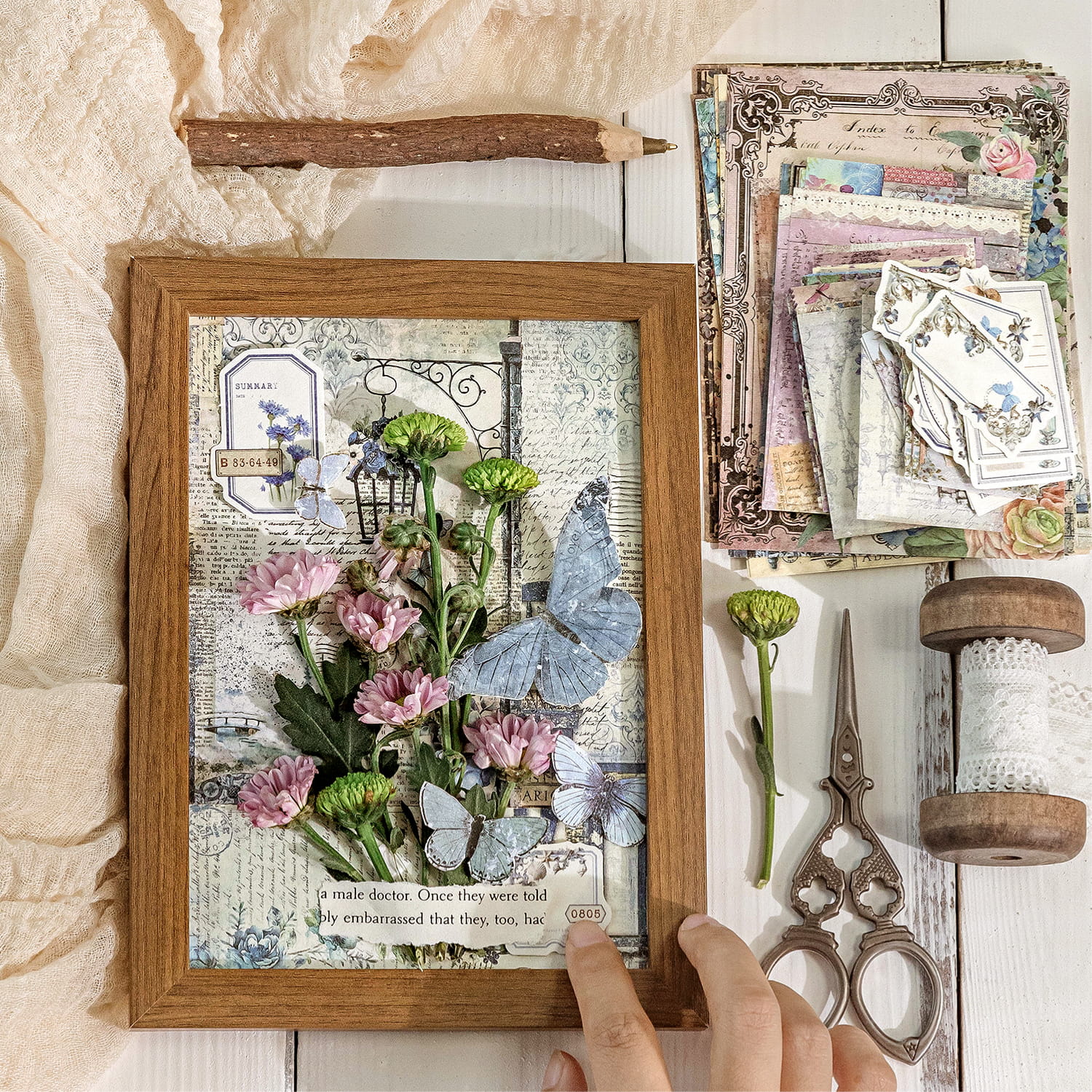 100 PCS Vintage Rustic Manor Series Material Pack