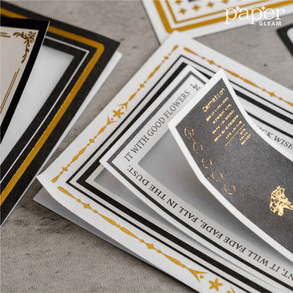 10 Pcs Luxurious Gold Foil Pre-Cut Hollow Stickers