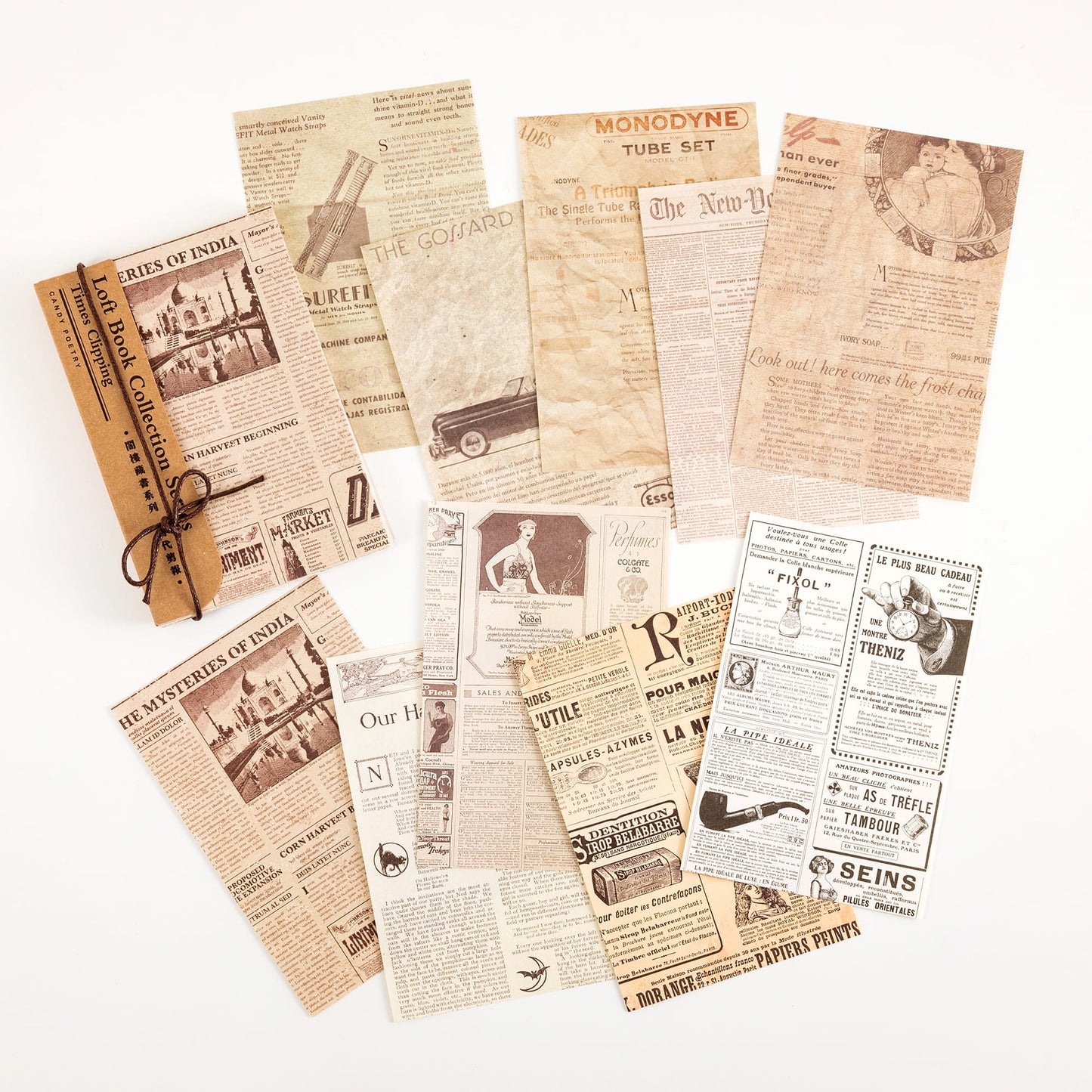 60 Pcs Vintage Material Paper Book