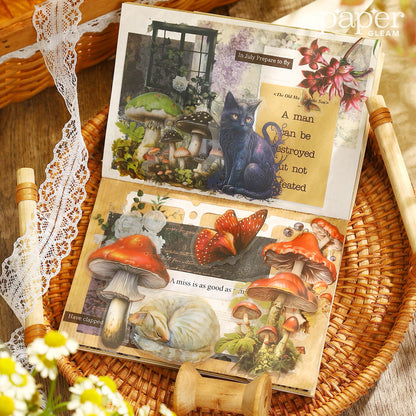 50 Pcs Botanical Theme PET Stickers with Tin Box