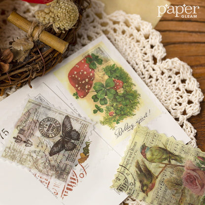 60 Pcs Vintage Stamp Washi Paper Sticker Pack