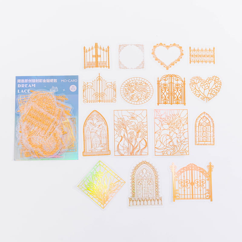 Pack de 45 autocollants dorés 