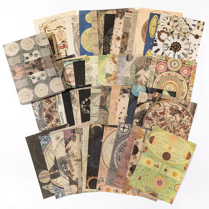 100 Pcs Vintage Background Deco Material Paper Book