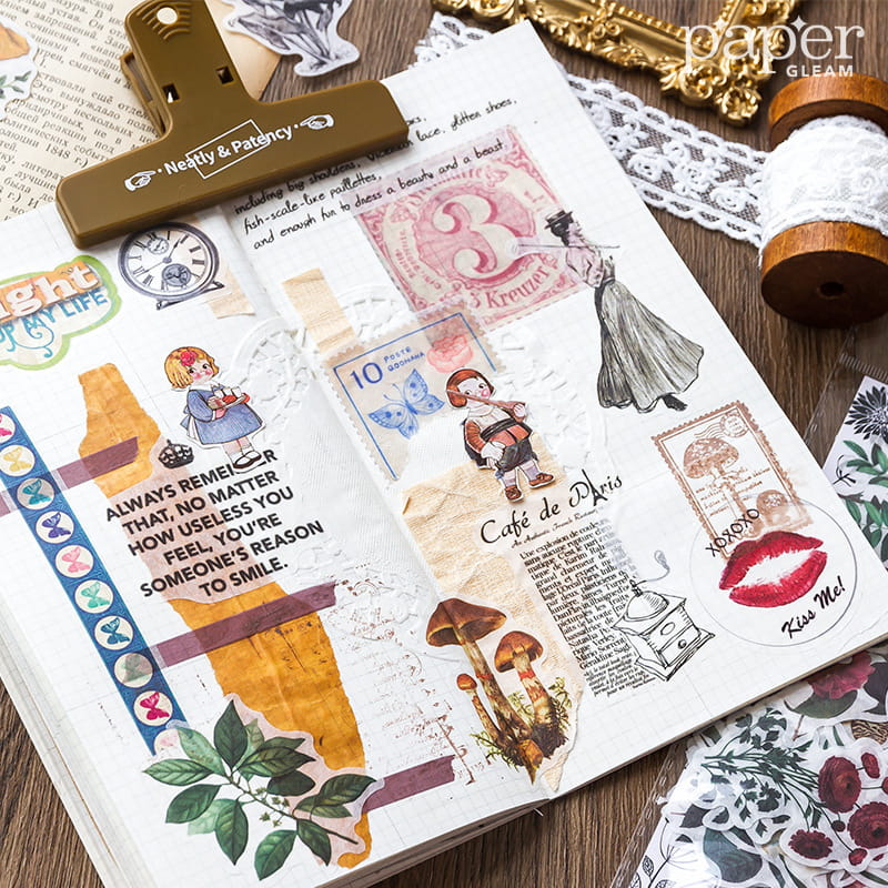 80-teiliges Vintage-Washi-Aufkleberpaket 