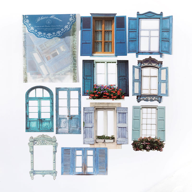 10-teiliges Stickerpaket der Serie „Höhlenfenster“ 
