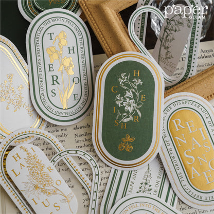 10 Pcs Luxurious Gold Foil Pre-Cut Hollow Stickers