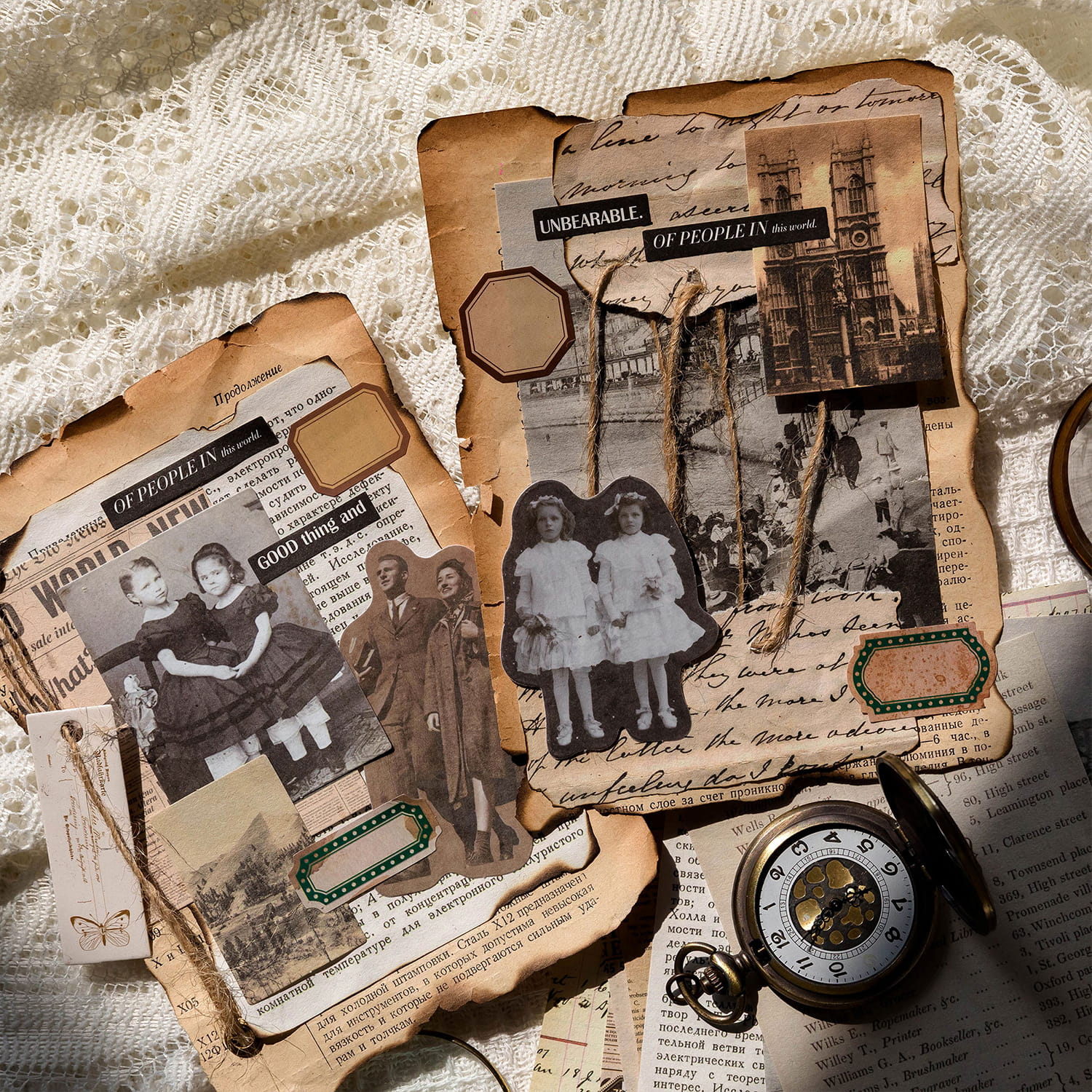 100 PCS Memory Post Office Vintage Scrapbook Paper Pack