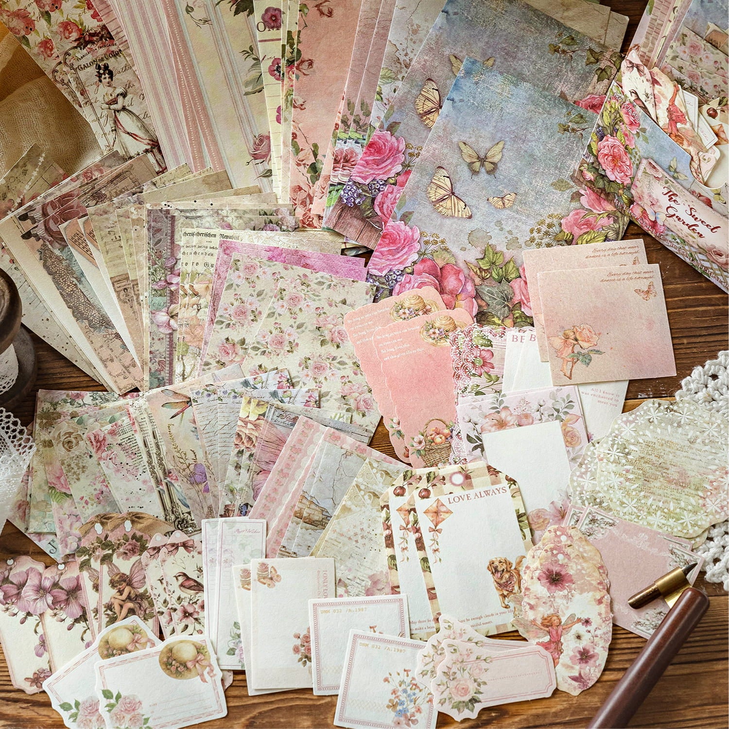 100 PCS Vintage Rustic Manor Series Material Pack