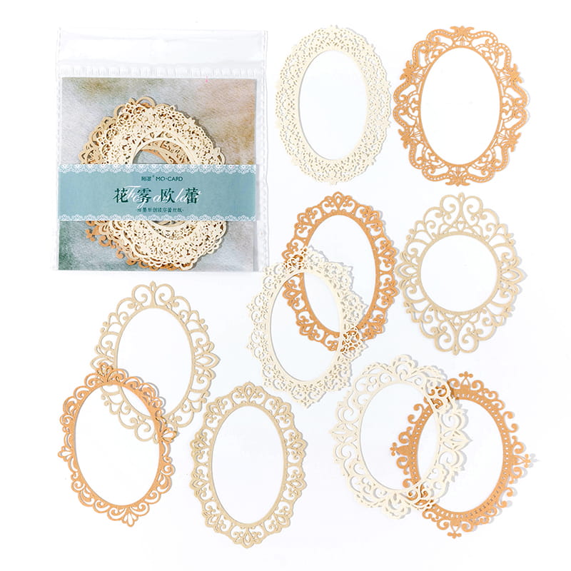 10 Pcs Hollow-out Lace Style Deco Paper