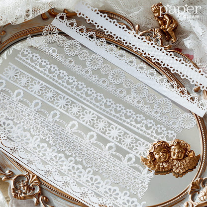 10 Pcs Hollow-out Lace Decorative Paper Pack